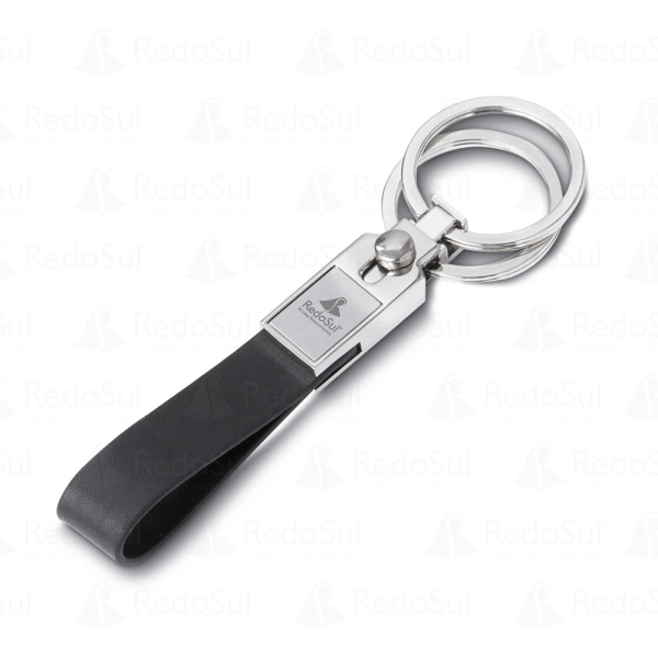 Chaveiro Metálico Personalizado com Couro Sintético Chaveiro Metálico Personalizado com Couro Sintético